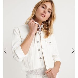 Lucky Brand White Distressed Denim Jacket
